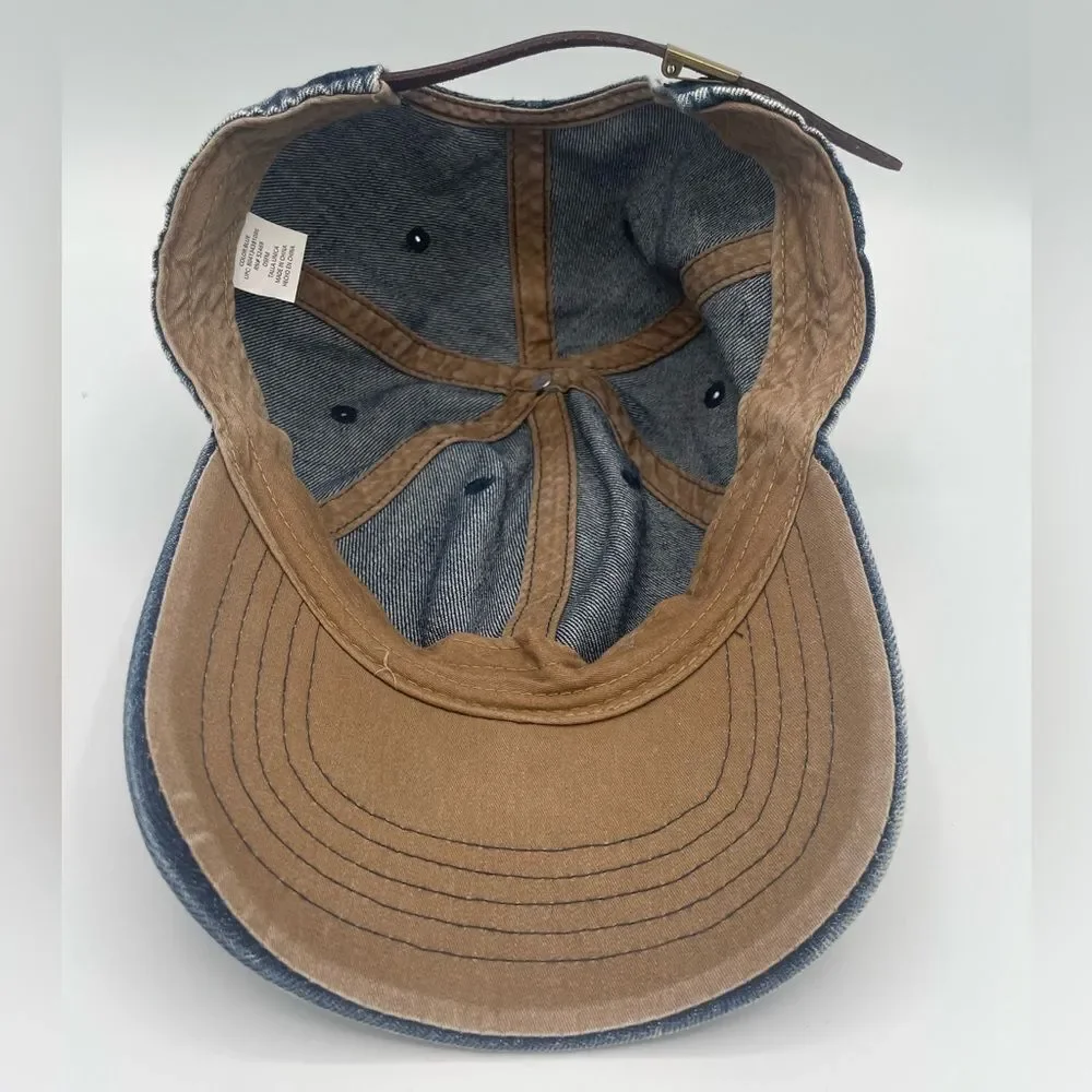 Blue Blank Cap unisex Adjustable Hat Adult 90s Acid Wash